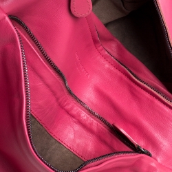 Pre Owned Bottega Veneta Pink Intrecciato Embroidered Leather Clutch