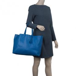 Bottega Veneta Blue Fraise Intrecciato-Mirage Large Tote