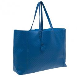 Bottega Veneta Blue Fraise Intrecciato-Mirage Large Tote