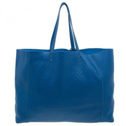 Bottega Veneta Blue Fraise Intrecciato-Mirage Large Tote