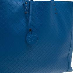 Bottega Veneta Blue Fraise Intrecciato-Mirage Large Tote