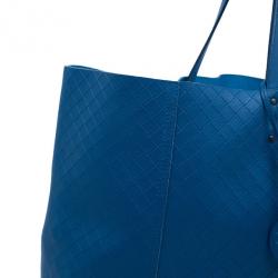 Bottega Veneta Blue Fraise Intrecciato-Mirage Large Tote