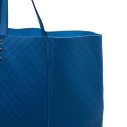 Bottega Veneta Blue Fraise Intrecciato-Mirage Large Tote