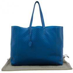 Bottega Veneta Blue Fraise Intrecciato-Mirage Large Tote