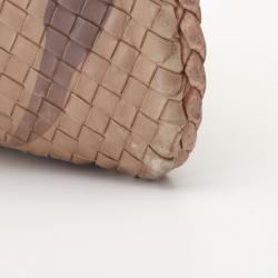 Pre Owned Bottega Veneta Zebra Stripe Large Veneta Woven Hobo 