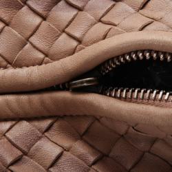 Pre Owned Bottega Veneta Zebra Stripe Large Veneta Woven Hobo 