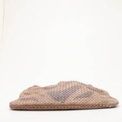 Pre Owned Bottega Veneta Zebra Stripe Large Veneta Woven Hobo 