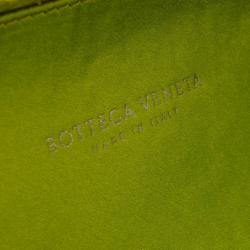 Pre Owned Bottega Veneta Green Knot Intrecciato Woven Clutch