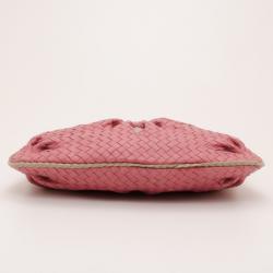 Pre Owned Bottega Veneta Pink Woven Flower Hobo