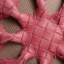 Pre Owned Bottega Veneta Pink Woven Flower Hobo