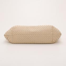 Pre Owned Bottega Veneta Ivory Intrecciato Woven Tote