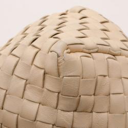Pre Owned Bottega Veneta Ivory Intrecciato Woven Tote