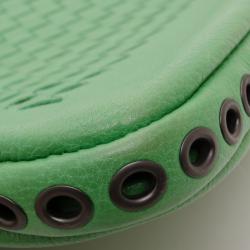 Pre Owned Bottega Veneta Esperanza Intrecciato Shiny Calf Aquatre Bag 