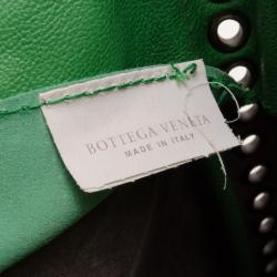 Pre Owned Bottega Veneta Esperanza Intrecciato Shiny Calf Aquatre Bag 