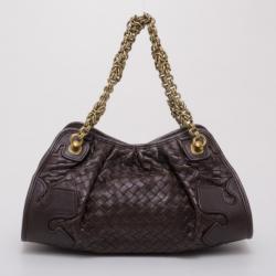 Pre Owned Bottega Veneta Brown Small Shoulder Bag