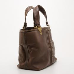Pre Owned Bottega Veneta Brown Leather Shopping Tote 