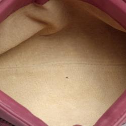 Pre Owned Bottega Veneta Small Pink Woven Leather Shoulder  Bag