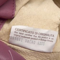 Pre Owned Bottega Veneta Small Pink Woven Leather Shoulder  Bag