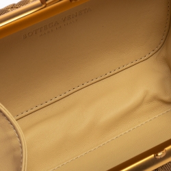 Pre Owned Bottega Veneta Gold Intrecciato Metal Knot Clutch