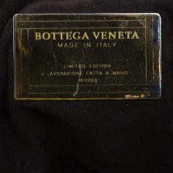 Pre Owned Bottega Veneta Metallic Gold Leather/Python Limited Edition Intrecciato Satchel