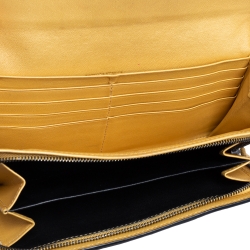 Pre Owned Bottega Veneta Black Snakeskin Continental Wallet