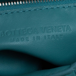 Pre Owned Bottega Veneta Turquoise Padded Leather Cassette Crossbody Bag