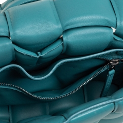 Pre Owned Bottega Veneta Turquoise Padded Leather Cassette Crossbody Bag