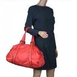 Pre Owned Bottega Veneta Orange Soft Leather Large Tote