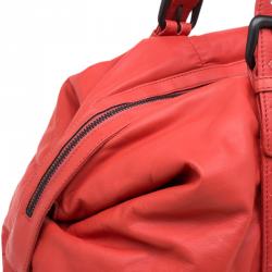 Pre Owned Bottega Veneta Orange Soft Leather Large Tote