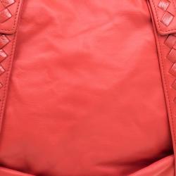 Pre Owned Bottega Veneta Orange Soft Leather Large Tote
