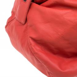 Pre Owned Bottega Veneta Orange Soft Leather Large Tote