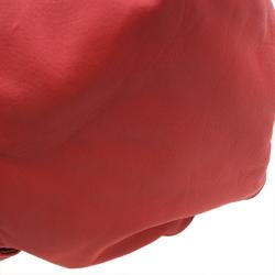 Pre Owned Bottega Veneta Orange Soft Leather Large Tote