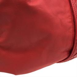 Pre Owned Bottega Veneta Orange Soft Leather Large Tote