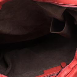 Pre Owned Bottega Veneta Orange Soft Leather Large Tote