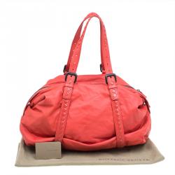 Pre Owned Bottega Veneta Orange Soft Leather Large Tote