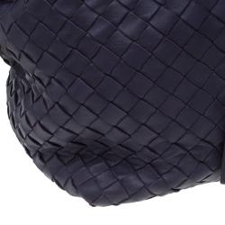 Pre Owned Bottega Veneta Purple Woven Leather Small Montaigne Satchel