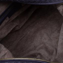 Pre Owned Bottega Veneta Purple Woven Leather Small Montaigne Satchel