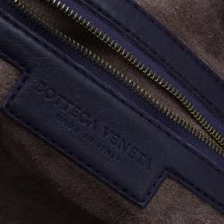 Pre Owned Bottega Veneta Purple Woven Leather Small Montaigne Satchel