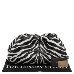 Pre Owned Bottega Veneta Black/White Zebra Print Leather The Pouch