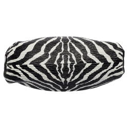 Pre Owned Bottega Veneta Black/White Zebra Print Leather The Pouch