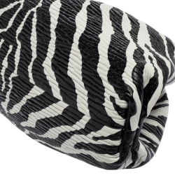 Pre Owned Bottega Veneta Black/White Zebra Print Leather The Pouch