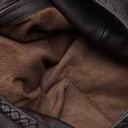 Pre Owned Bottega Veneta Dark Brown Leather Large Baseball Hobo