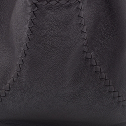 Pre Owned Bottega Veneta Dark Brown Leather Large Baseball Hobo