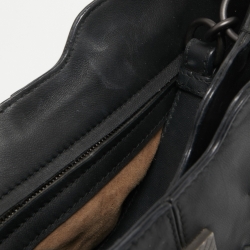 Pre Owned Bottega Veneta Black Intrecciato Leather Napolli Tote