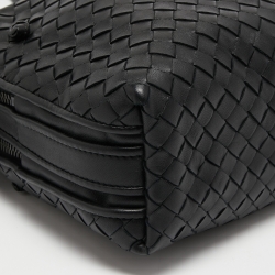 Pre Owned Bottega Veneta Black Intrecciato Leather Nodini Crossbody Bag