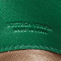 Pre Owned Bottega Veneta Green Intrecciato Karung Flap Continental Wallet