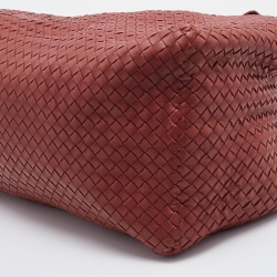 Pre Owned Bottega Veneta Brick Red Intrecciato Leather Large Cesta Tote