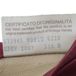 Pre Owned Bottega Veneta Red Leather Intrecciato Card Holder