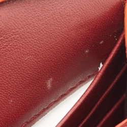 Pre Owned Bottega Veneta Burgundy/Orange Leather Crossbody Bag