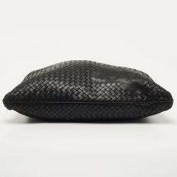 Pre Owned Bottega Veneta Black Intrecciato Leather Farfalle Draw String Bag